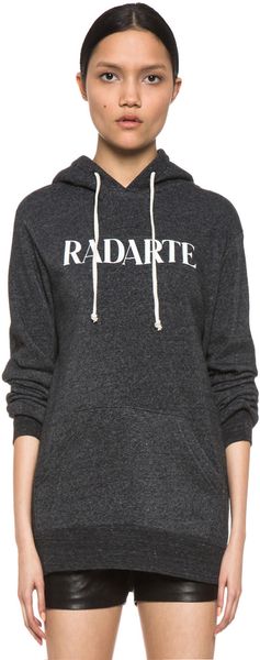 Rodarte Radarte Hoodie in Black Heather - Lyst