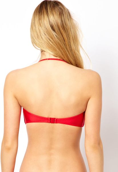 Seafolly Shimmer Twist Bandeau Bikini Top In Red Salsared Lyst 6362