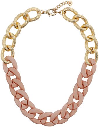 Topshop Textured Half Pink Chain - Lyst