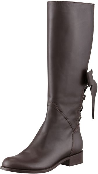 Valentino Ascot Ribbon Laceup Riding B - Lyst