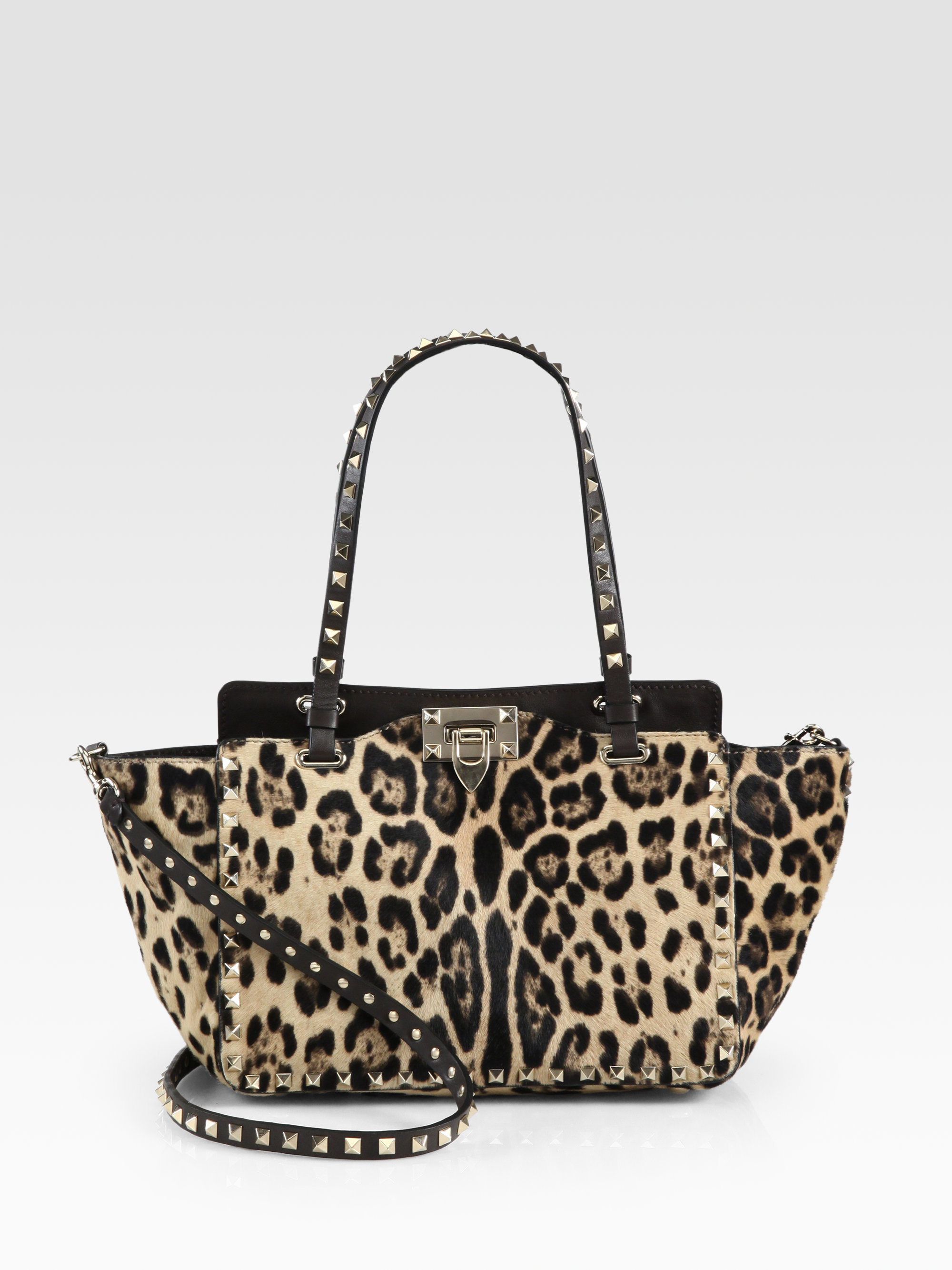 valentino leopard rockstud bag