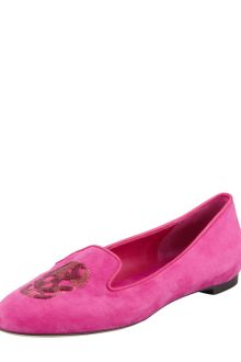 Alexander McQueen Embroidered Sequined Skull Smoking Slipper Fuchsi - Lyst