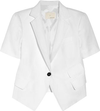 Band Of Outsiders Cropped Cotton and Linen twill Jacket - Lyst