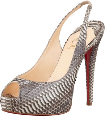 Christian Louboutin Vendome Snakeskin Platform Slingback - Lyst