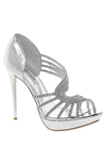 Dune Hearty Leather Heeled Sandal with Diamante Detail - Lyst