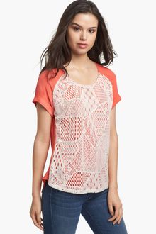 Ella Moss Lace Front Tee - Lyst