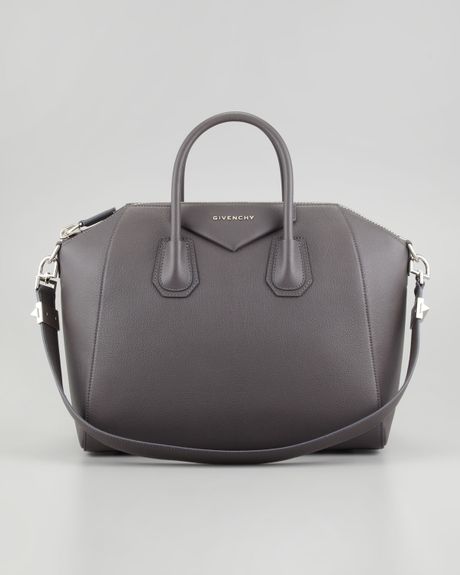 Givenchy Antigona Medium Sugar Goatskin Satchel Bag Gray in Gray | Lyst