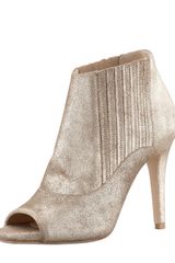 Jimmy Choo Brenna Metallic Peeptoe Bootie