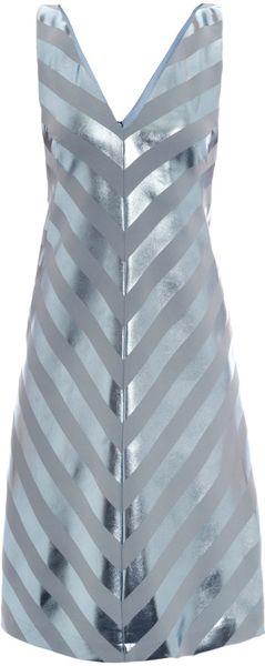 Jonathan Saunders Nicola Foil Stripe Bias Dress - Lyst