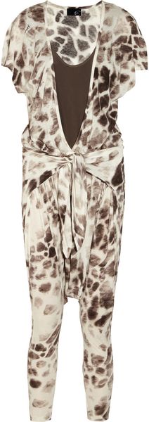 Just Cavalli Printed Jersey Jumpsuit - Lyst