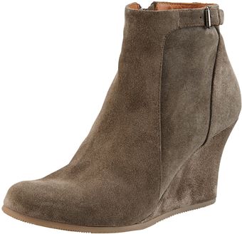 Lanvin Suede Wedge Ankle Boots - Lyst