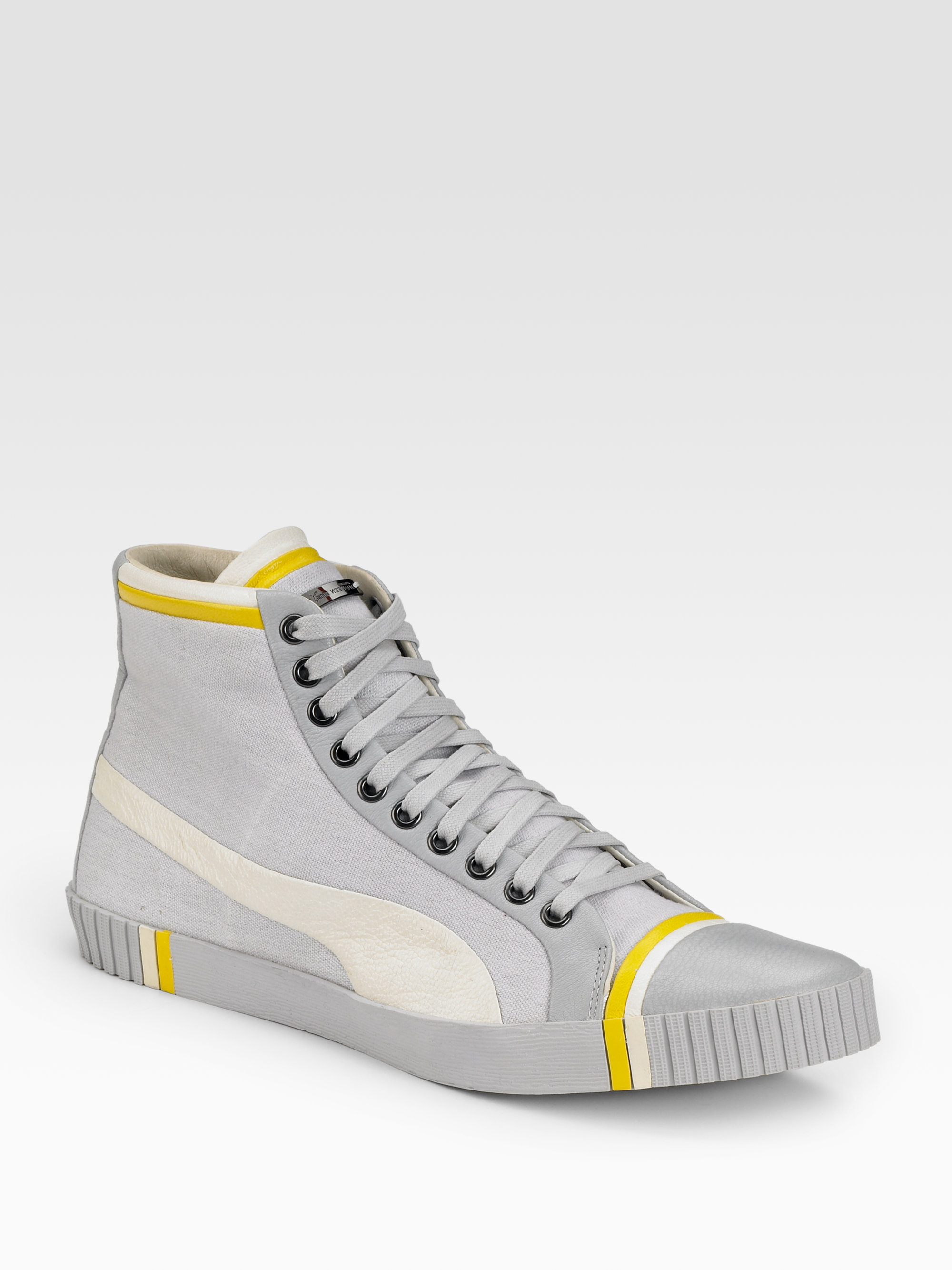 Alexander Mcqueen X Puma Scarred Street Midtop Sneakers in Gray for Men