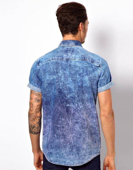 dip dye denim shirt