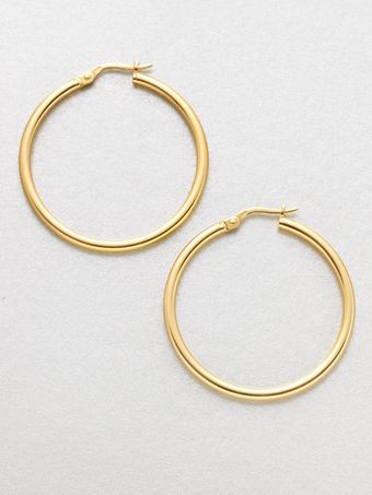 Roberto Coin 18k Gold Hoop Earrings - Lyst