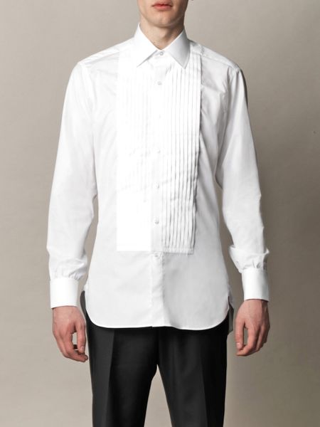 white bib front shirt