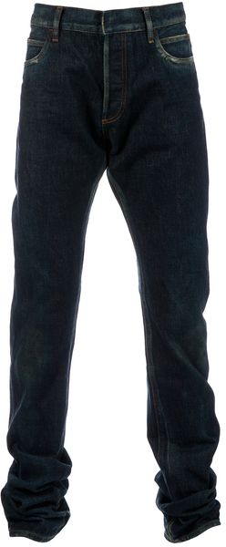 Balmain Distressed Straight Fit Jean - Lyst