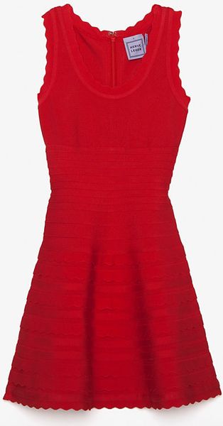 Hervé Léger Scalloped Racer Back Bandage Dress - Lyst