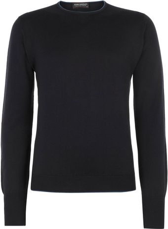 John Smedley Blue Carlen Cotton Knitted Top - Lyst