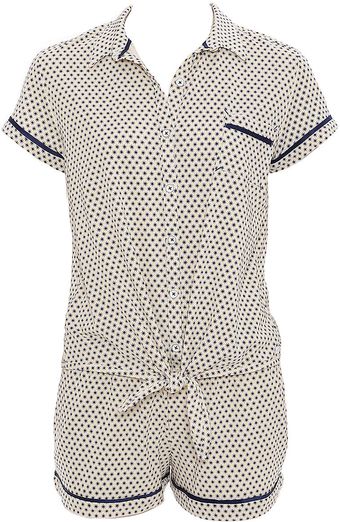 Kensie Palm Tree Print Tie-front Nightshirt - Lyst