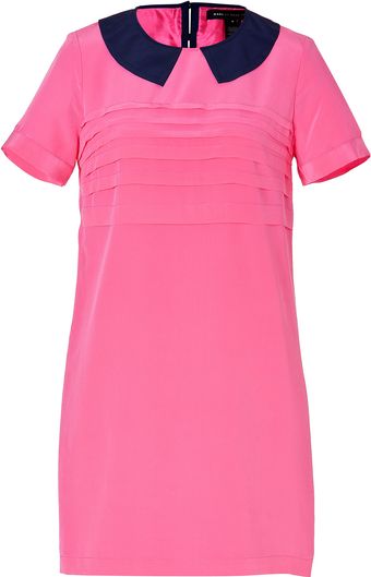 Marc By Marc Jacobs Silk Bowery Dress with Collar in Hottest Pink Multi - Lyst