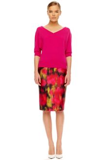 Michael Kors Printed Shantung Pencil Skirt - Lyst