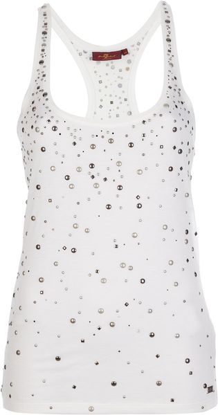 7 For All Mankind Studded Tank Top - Lyst