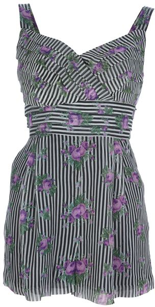 Anna Sui Striped Playsuit - Lyst