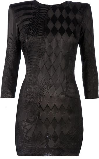 Balmain Embroidered Bodycon Dress - Lyst