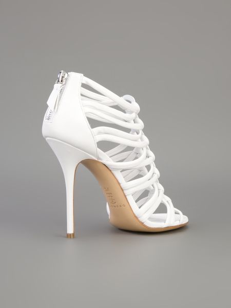 white strappy stiletto