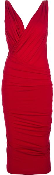 Donna Karan New York Sleeveless Ruched Dress - Lyst