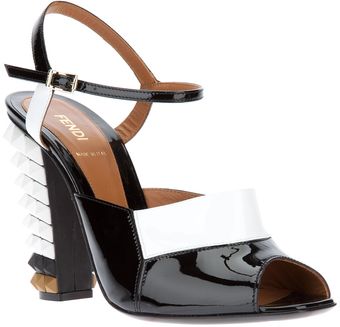 Fendi Studded Heel Peep Toe Pump - Lyst