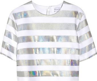 Jonathan Saunders Jordan Holographic Striped Crepe Top - Lyst