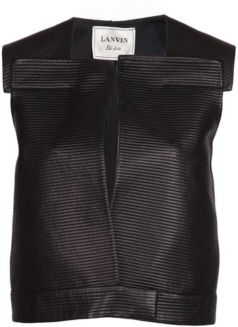 Lanvin Ribbed Leather Vest - Lyst
