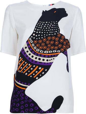 MSGM Panther Print T-shirt - Lyst