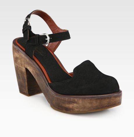 Lyst  Sandals sandals  Nubuck Mary Slingback Leather Jane black in slingback Platform leather  Black