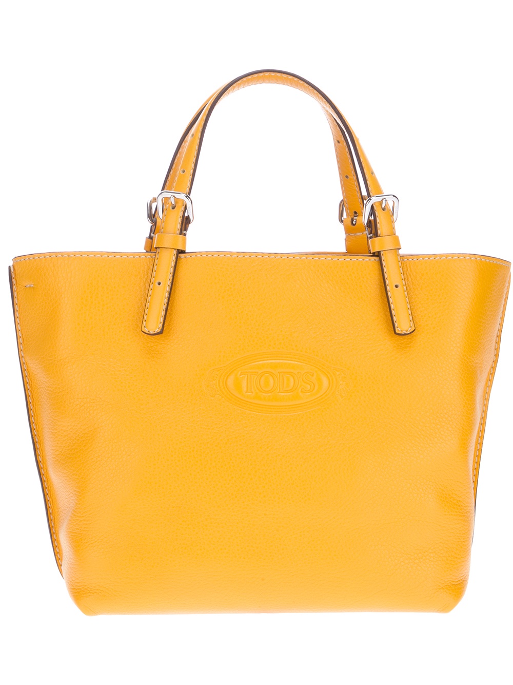 Lyst Tod S Logo Tote In Yellow