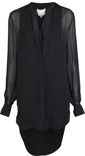 3.1 Phillip Lim Long Sleeve Silk Dress - Lyst