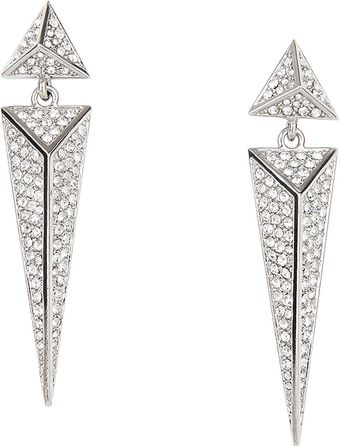 BCBGMAXAZRIA Pave Pyramid Earrings - Lyst