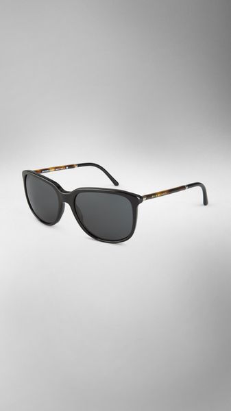 Burberry Tortoiseshell Arm Square Frame Sunglasses - Lyst