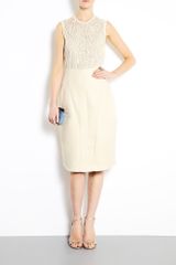 Carven Panama Fitted Woven Straw Skirt