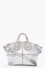 Givenchy Metallic Silver Leather Micro Nightingale Bag
