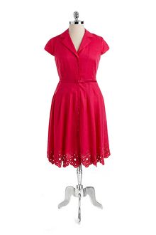 Jones New York Capsleeved Belted Linen Shirtdress - Lyst