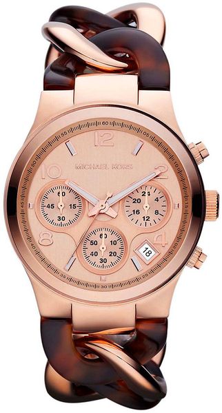Michael Kors Ladies Rose Gold Chronograph Watch with Twisted Band - Lyst
