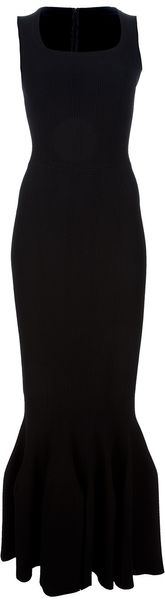 Alaïa Ruffled Hem Long Dress - Lyst