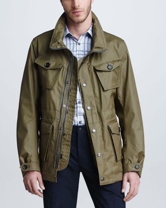 Burberry Prorsum Canvas Drop Funnel Collar Jacket Oregan - Lyst