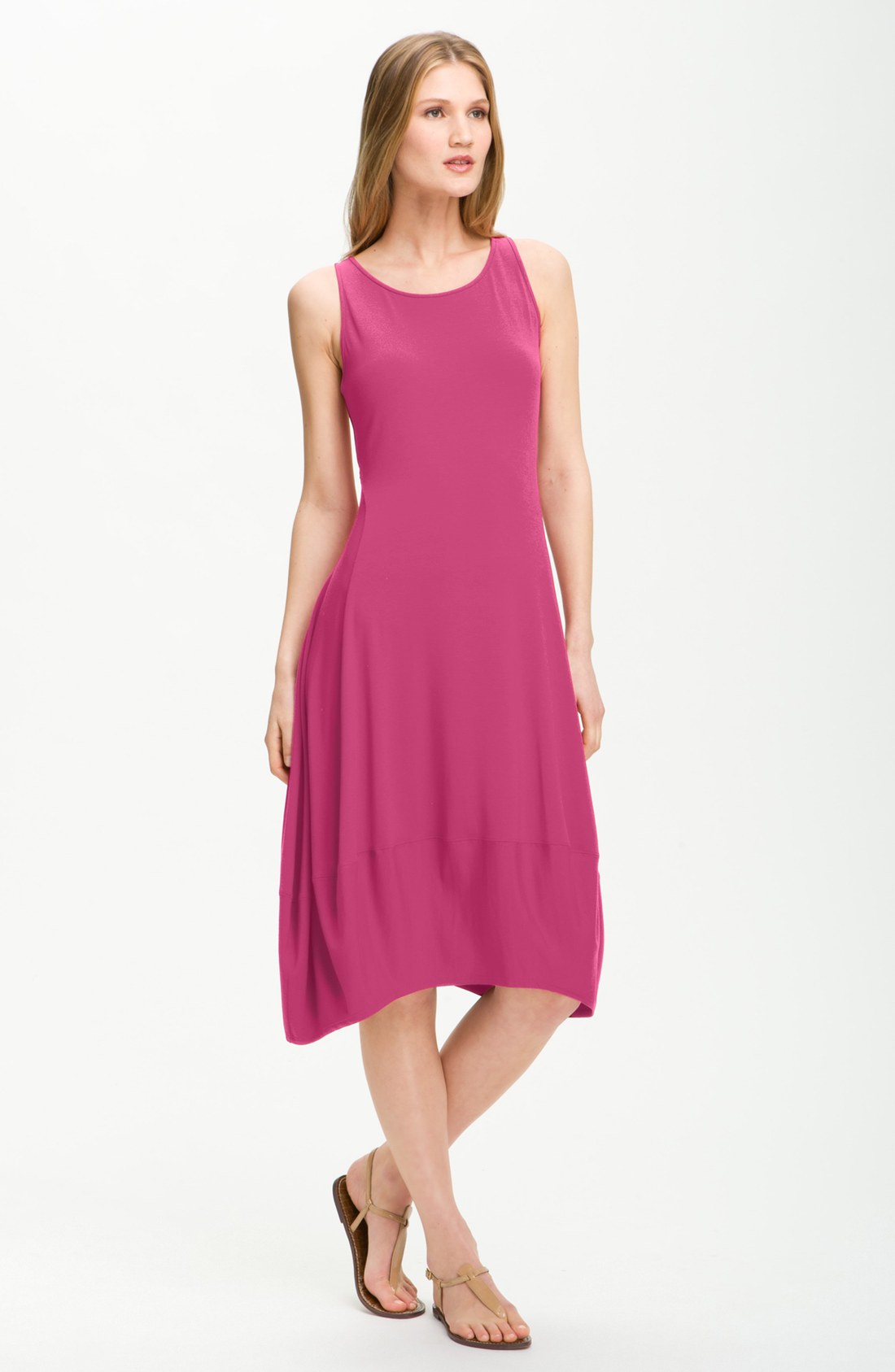Eileen Fisher Lantern Dress In Pink rhubarb Lyst