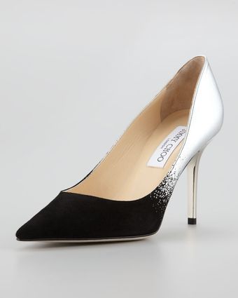 Jimmy Choo Agnes Ombre Pointedtoe Pump Blacksilver - Lyst