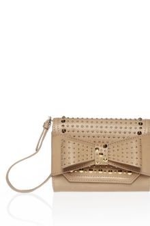 Kg Leather Studded Bow Clutch Bag - Lyst