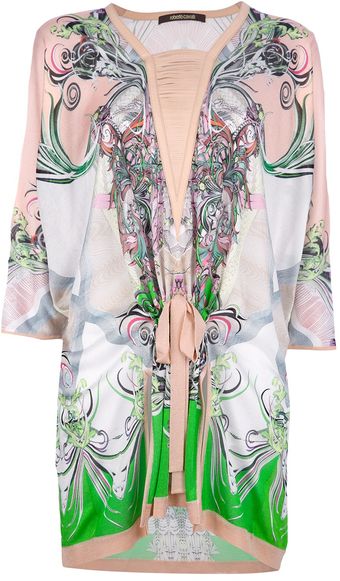Roberto Cavalli Floral Loose Short Dress - Lyst
