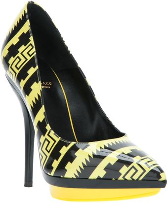 Versace Printed High Heel Pump - Lyst